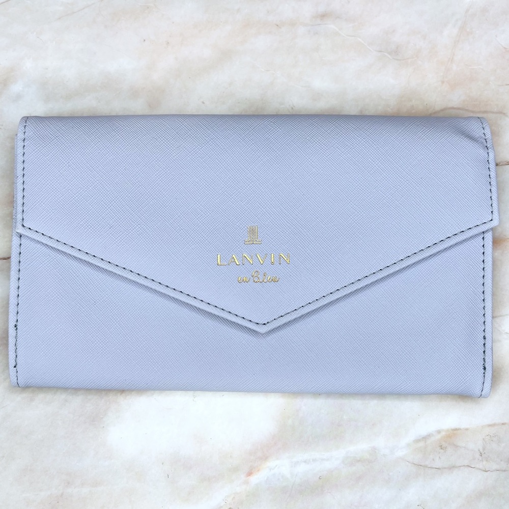 Lanvin En Bleu Baby Blue Periwinkle Clutch Wallet Bag